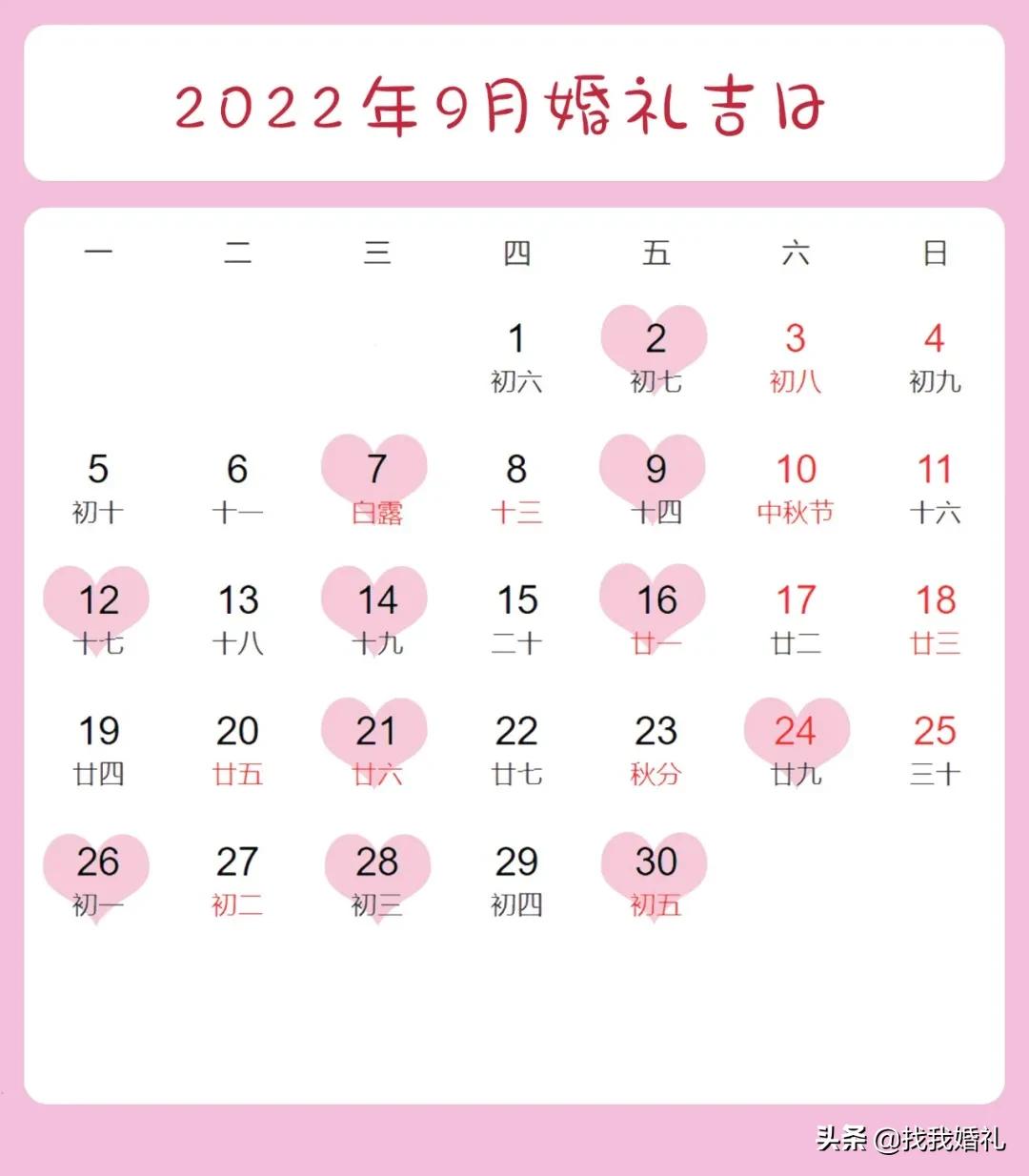 2022年黄道吉日(全年365天共计145天宜嫁娶)