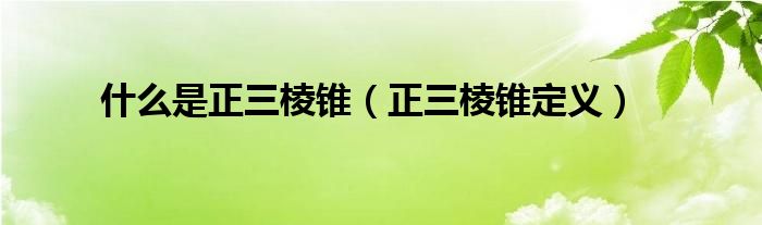 什么是正三棱锥（正三棱锥定义）-第1张图片-索考网